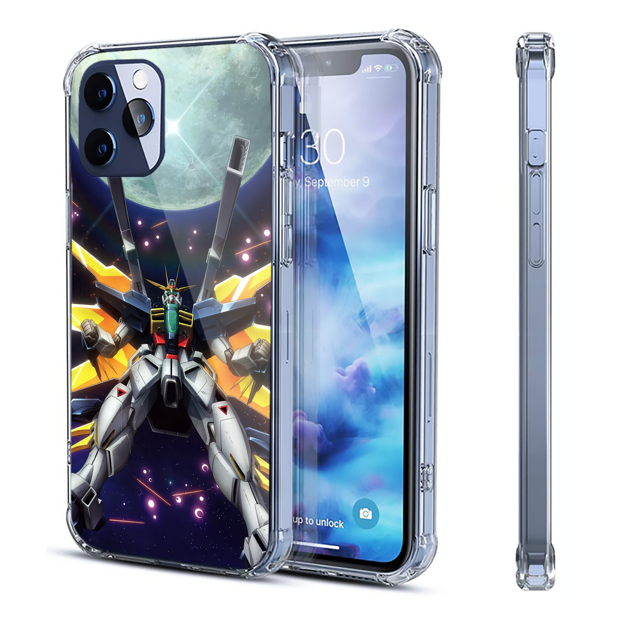 （画像用） 機動戦士ガンダム Mobile Suit Gundam 【iPhone 12シリーズ対応】透明スマホケース（クリアソフトケース）